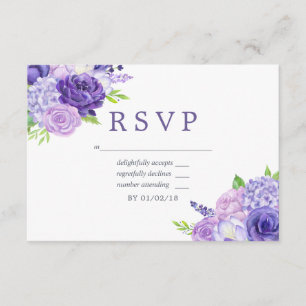 Cartão RSVP Confirmação de presença para casamento floral tema