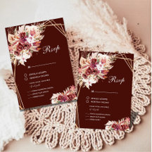 Confirmação de Presença para Casamento Floral Verm