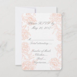 Cartão RSVP Confirmação de Presença para Casamento Floral Vint