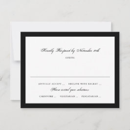 Cartão RSVP Confirmação de Presença para Casamento Formal Pret