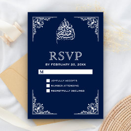 Cartão RSVP Confirmação de Presença para Casamento Islâmico Az