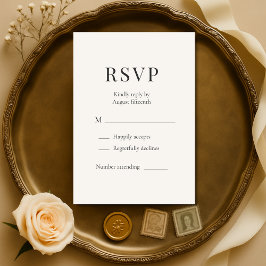 Cartão RSVP Confirmação de Presença para Casamento Minimalista