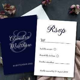 Cartão RSVP Confirmação de Presença para Casamento Moderna Min