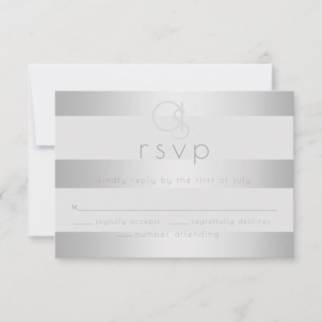 Cartão RSVP Confirmação de Presença para Casamento |  Monogram (Frente)