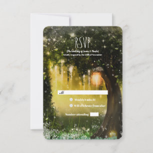Cartão RSVP Confirmação de presença para Casamento na Floresta