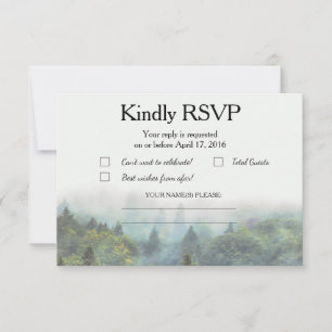 Cartão RSVP Confirmação de Presença para Casamento na Floresta