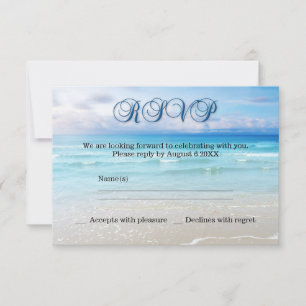 Cartão RSVP Confirmação de Presença para Casamento na Praia