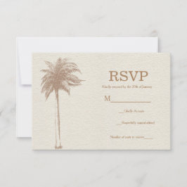 Cartão RSVP Confirmação de Presença para Casamento na Praia co