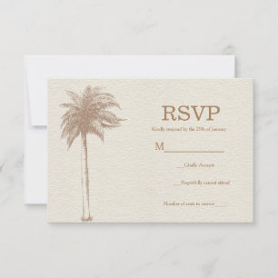 Cartão RSVP Confirmação de Presença para Casamento na Praia co