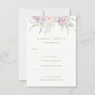 Cartão RSVP Confirmação de Presença para Casamento no Jardim P