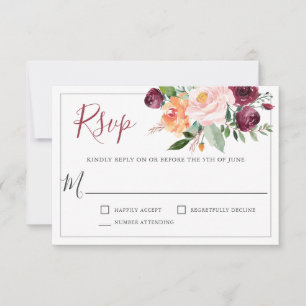 Cartão RSVP Confirmação de Presença para Casamento Rústico com