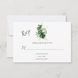 Cartão RSVP Confirmação de Presença para Casamento Tropical co