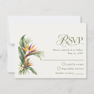 Cartão RSVP Confirmação de Presença para Casamento Tropical El