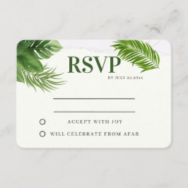 Cartão RSVP Confirmação de Presença para Casamento Tropical Ro