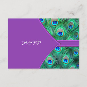 Cartão RSVP Confirmação de presença para casamento Violet Purp