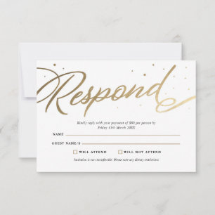 Cartão RSVP Confirmação de Presença para Gala Elegante
