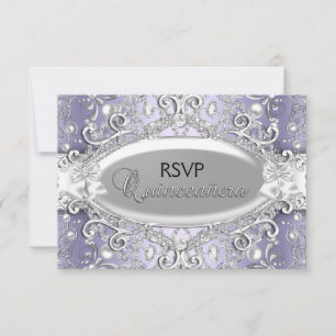 Cartão RSVP Confirmação de Presença Quinceanera em Damasco Pra