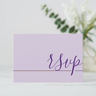 Cartão RSVP Confirmação de Presença Simples Casamento Lilás Ro