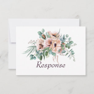 Cartão RSVP Confirmação/Resposta de Casamento Poppy Radiance