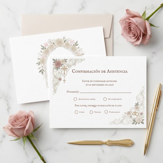 Cartão RSVP Confirmación de Asistencia elección de plato (Criador carregado)