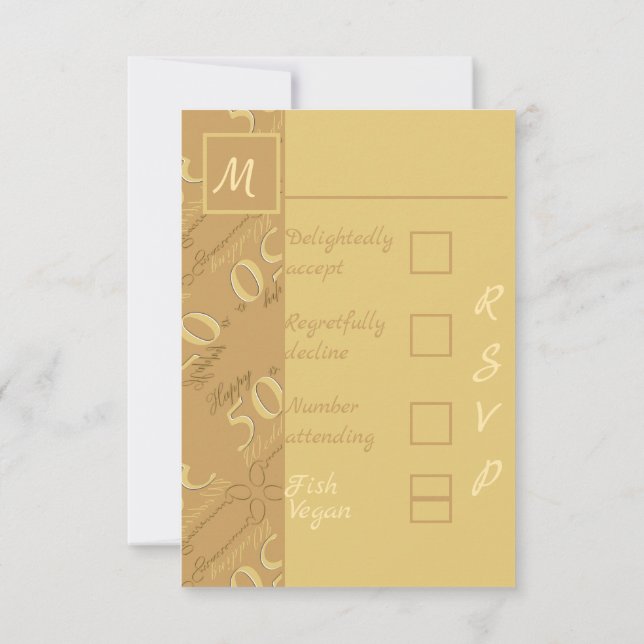 Cartão RSVP Confirme presença 50º aniversário de casamento  (Verso)