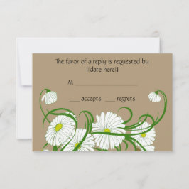 Cartão RSVP Conjunto de casamento de flores de margarida Gerbe