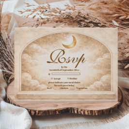 Cartão RSVP Constelação Dourada Quinceañera