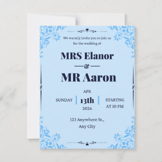 Cartão RSVP Convidamos cordialmente para o casamento de