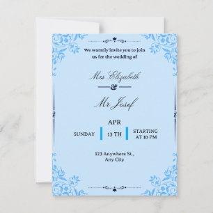 Cartão RSVP Convidamos cordialmente para o casamento de 