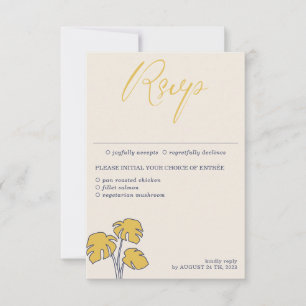 Cartão RSVP Coque naval da palmeira Refeição de Caligrafia Tro