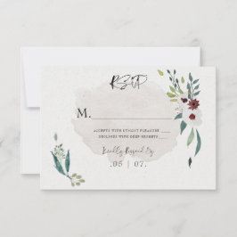 Cartão RSVP Cor de Água Simples da Borgonha da Borgonha