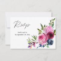 Cor-de-rosa quente e Marinho Azul Floral com Refei