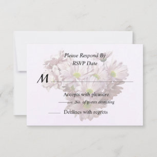 Cartão RSVP Coração de Mums Margarida Rosa