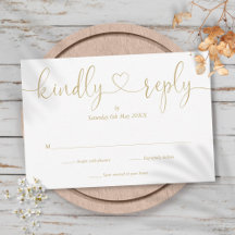 Coração Elegante em Script Dourado Responda por Fa