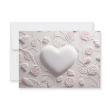 Corações Brancos (Aparência Embutida) em Branco