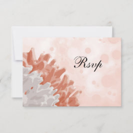 Cartão RSVP Coral e recife branco
