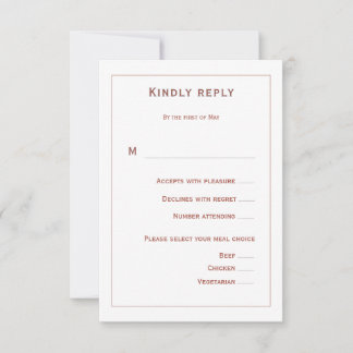 Cartão RSVP Coral Floral Wedding