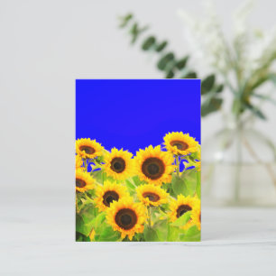 Cartão RSVP Cores de Sinalizador Ucrânia - Suporte a Sunflower