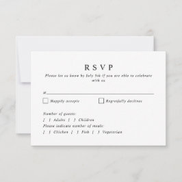 Cartão RSVP Coroa Botânica Simples e Elegante com Monograma de