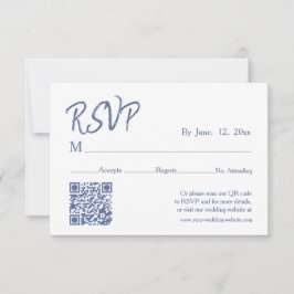 Cartão RSVP Coroa de Flores Silvestres Azuis Românticas Detalh