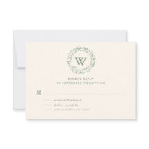 Coroa de Monograma de Folhagem com Aquarela Sofist