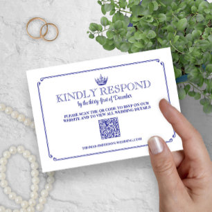 Cartão RSVP Coroa Real Gótica Medieval & Fantasia Código QR RS