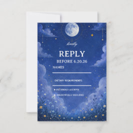 Cartão RSVP Cósmico Lunar Celestial