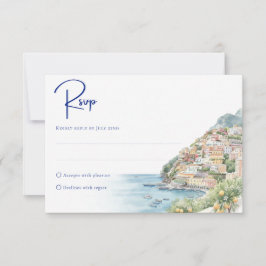 Cartão RSVP Costa Amalfitana Amore | Casamento à Beira-Mar em