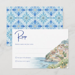 Cartão RSVP Costa Amalfitana Amore | Casamento à Beira-Mar em