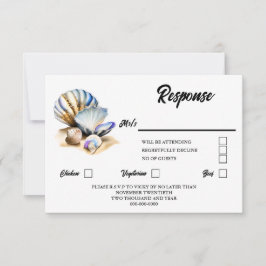 Cartão RSVP Costela iridescente prateleiras elegantes náuticas