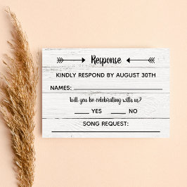 Cartão RSVP Country Love Western Rustic Response Card