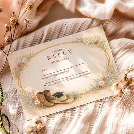 Cartão RSVP Country Wildflower Graduation Party