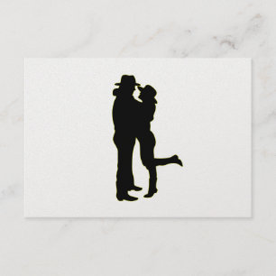 Cartão RSVP Cowboy e Cowgirl na Silhouette do Amor