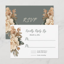 Creme Elegante e Taupe com Casamento Floral Verde